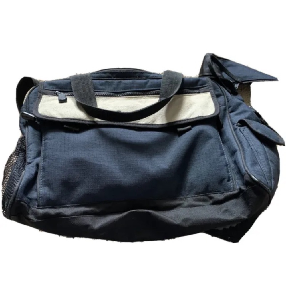 Large Eddie Bauer Travel Diaper Bag Navy/ Suade